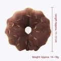 Juguete de peluche en forma de dona de chocolate con bordados para perros y gatos - Donut Marrón