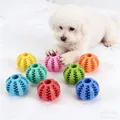 Durable TPR dog chew toy balls for dental cleaning and food dispensing in multiple colors - Watermelon Leaking Ball / 5cm