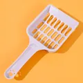 Light purple plastic cat litter scoop with hollow grid design and paw-shaped hole - 19.6*8.7*2.3cm / Light Purple