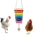 Buntes Hängendes Huhn-Xylophon-Spielzeug mit Glocke und Mahlstein für Vogelkäfig-Zubehör - Xylophon Molar String
