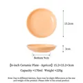 Assiette pour animaux en céramique abricot de 6 pouces avec une capacité de 170 ml - Assiette 6 Pouces - Abricot