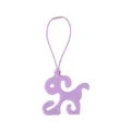 Purple dog-shaped poop bag carrier clip with elastic loop for hands-free walking - Lilac Purple