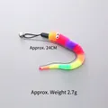 Rainbow fuzzy worm cat toy replacement head with bell for DIY interactive wand sticks - Rainbow Caterpillar Refill