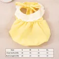 Vestido de princesa de calabaza amarilla para mascotas con cuello de encaje blanco - S / Vestidos / Amarillo
