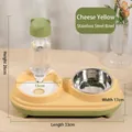 Automatischer Wasserspender und Edelstahlnapf für Haustiere in Käsegelb Ausführung - Edelstahlnapf-Stil / Käsegelb