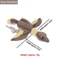 Plush bird dog toy with cotton rope, durable chew toy in brown striped pattern, 27cm - Coffee Bird