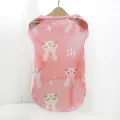 Atmungsaktive rosa Netz-Haustierweste mit süßem Kaninchen-Print für kleine Hunde - Größe XS (Passend für 0.5-1kg) / Oberteil (Süßer Hase) / Rosa
