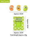 Interactive squeaky jelly bean plush dog toy set with bag and size measurements - Gummy Bean Hide-and-Seek Toy