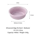 Bol en céramique violet moyen pour animaux, capacité 400ml et design anti-dérapant - Bol Incurvé Moyen / Violet