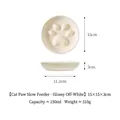 Cream white ceramic cat paw shaped slow feeder pet bowl for cats and dogs 150ml - Off White