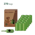 Green EPI degradable dog poop bags set including 18 rolls and one capsule dispenser - 18 Rolls Pure Green + Green Pill Dispenser / 270 Bags / Green