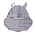 Purple cartoon-shaped silicone pet licking mat and slow feeder bowl for cats and dogs. - Animal Head (2305) / Gray