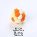 Multicolor soft plush pom-pom ball cat toy for self-play measuring 4cm and weighing 7g - Orange Yellow Small