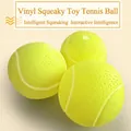 Set de trois balles de tennis en vinyle grinçantes pour chiens pour le jeu interactif - Balle de Tennis Sifflante Jaune Fluorescent