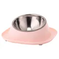 Bol rose incliné pour animaux avec écuelle en acier inoxydable pour chiens et chats - Bol en Acier Inoxydable / 22.5*22.5*8.8 / Rose Clair