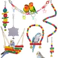 Meerdelige kleurrijke vogelspeelgoedset met schommels en ladders voor papegaaien. - Set van 7 (T371#) / Veelkleurig (Willekeurig)