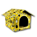 Waterproof foldable pet house with yellow cactus print for cats and dogs - Yellow Cactus
