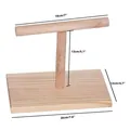 Dimensiones detalladas y especificaciones técnicas del percha de madera en forma de T para loros - Embalaje individual en bolsa OPP