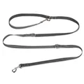 Multi-functional grey striped hands-free crossbody dog leash for small and large dogs - Striped Grey