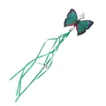 Cabezal de repuesto mariposa verde para varita de gato con cintas largas y cascabel - Mariposa Verde