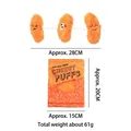 Plush dog toy set with three cheese puffs on a string and orange bag variant - Cheese Puffs Dog Hide-and-Seek Toy