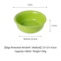 Bol en céramique jaune pour chats et chiens, taille 15x4,5cm et capacité de 400ml - Bol Incurvé Moyen / Vert Fruit