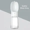 Tragbare Haustiertrinkflasche in Silbergrau für Hunde unterwegs und beim Wandern - Wasserflasche / Silbergrau