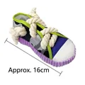 Squeaky plush sneaker dog toy in purple and blue, length approximately 16cm long. - Camouflage Purple Edge Canvas Shoe / Approx. 18cm (70g)