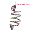 Colorful spiral cotton rope bird climbing toy with 200cm length - Diameter 1.8cm Straightened 2m