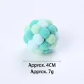 Macaron colored plush ball cat toy for kittens, 4cm diameter, weight approx. 7g - Blue-green Small