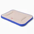 Bequeme rechteckige Haustiermatte in Blau und Beige für kleine Hunde und Katzen - Oxford-Stoff Mit Blauem Rand