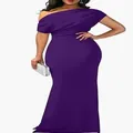 Robe longue élégante violette moulante à une épaule pour une soirée formelle chic. - Violet