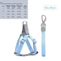 Sky blue adjustable dog harness and matching leash set for small to large breeds. - Sky Blue