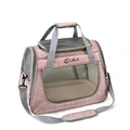 Rose pink breathable pet carrier bag for cats and small dogs with shoulder strap - Size M (QS-008) / Light Pink