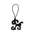 Portable black dog-shaped hands-free poop bag holder with elastic leash attachment - Midnight Black