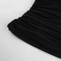 Detailed close-up showing the fine black sheer mesh fabric and ruched textures - S / Tops / 205g