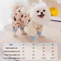 Size chart for dog dustproof pants with cute bear pattern for small dogs in beige - S / Brown Bear
