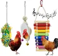 3-teiliges Huhn Spielzeug Set mit Regenbogen-Xylophon, Spiegel und Papiershredder - Xylophon Spiegel und Spielzeug Kollektion