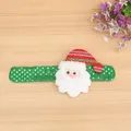 Festive Santa Claus slap bracelet with green sequins for kids party gifts. - T1-25 Non-glowing Santa Sequin
