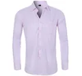 Klassisches hellrosa Herren-Langarmhemd mit Brusttasche für Freizeit und Business - 38 / Oberteile / Rosa Köper