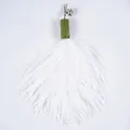 Recambio para juguete de gato con plumas blancas, bola de hierba y cascabel de plata - Pluma de Avestruz con Hierba Gatera (Blanco)