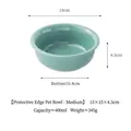 Gamelle moyenne en céramique verte pour animaux, capacité 400ml et diamètre de 15cm - Bol Incurvé Moyen / Vert clair