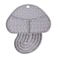 Gray mushroom shaped silicone pet lick mat with multiple textures for dogs and cats - Mushroom Shape (2303) / Gray