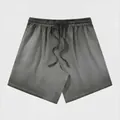 Vintage grey gradient washed cotton shorts with comfortable drawstring elastic waist - S / Bottoms / Gradient Grey