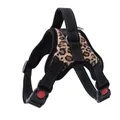 Verstellbares, zugfreies Hundegeschirr mit modischem Leopardenmuster und Sicherheitsverschluss - Leopardenprint