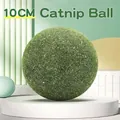 Large 10cm natural catnip ball for cats, interactive dental toy, green variant - 10cm Size / Dark Green