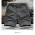 Short cargo décontracté gris pour homme avec taille élastique en coton doux lavé - M / Bas / Gris