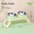 Verhoogde opvouwbare roestvrijstalen dubbele voerbak voor huisdieren in het groen - With Stainless Steel Double Bowl / OPP Zak / Licht Grasgroen