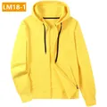 Men's bright yellow polar fleece hooded zip-up sweatshirt featuring a relaxed loose fit - Yellow