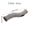S-size foldable gray cat tunnel toy for indoor pets with 132cm length and 25cm diameter - S-Shaped / Gray